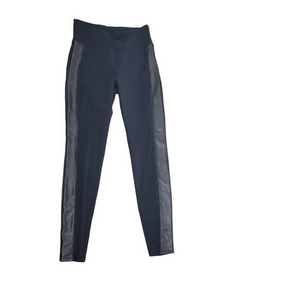 Athleta Women's‎ Size S Black Tux Metro Leggings Faux Leather Stripe Side Panel